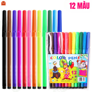 Bộ bút màu nước graffiti cho bé 12 màu đồ dùng học tập nghệ thuật cho học sinh vẽ bút màu nước