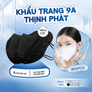 Khẩu Trang Thịnh Phát toàn mặt 9A thùng 200 chiếc 4 lớp vải PP không dệt và 1 lớp vải kháng khuẩn