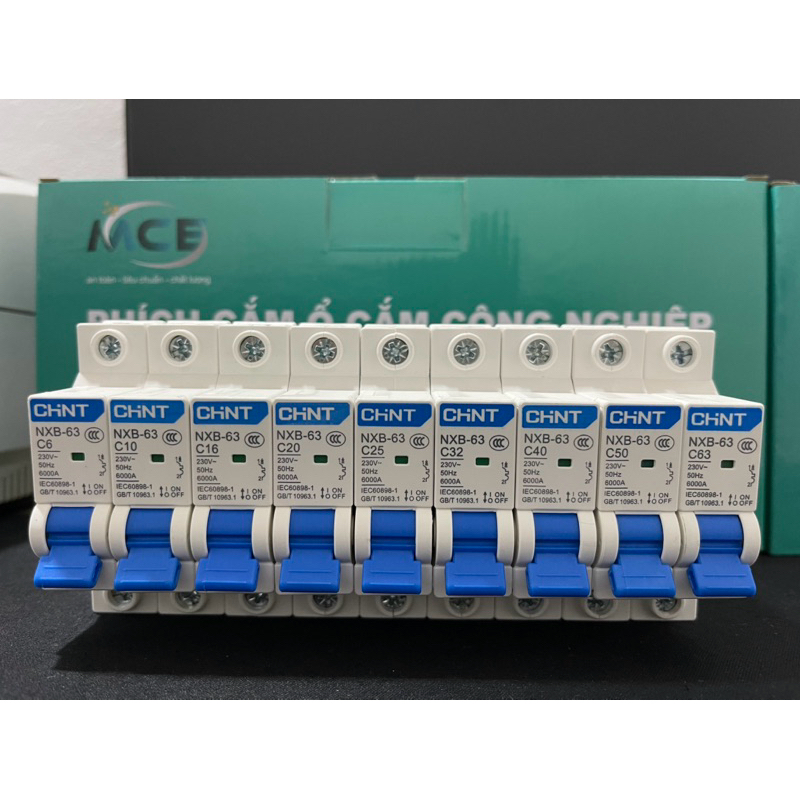 Aptomat MCB 1 Pha NXB-63 Chint 6A, -->63A Dòng Cắt 6KA~10KA