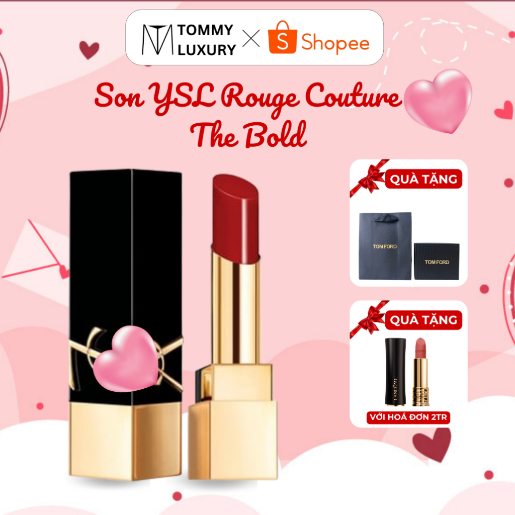 Son Thỏi YSL Rouge Couture The Bold Màu 1971 Đỏ Đất Chất Lì Có Dưỡng Mềm Mịn Thiết Kể Cực Sang Xịn Mịn Fullbox Kèm Túi