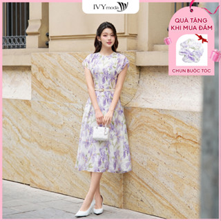 Midsummer Glow Dress - Đầm lụa tay hến nữ IVY moda MS 48M9056