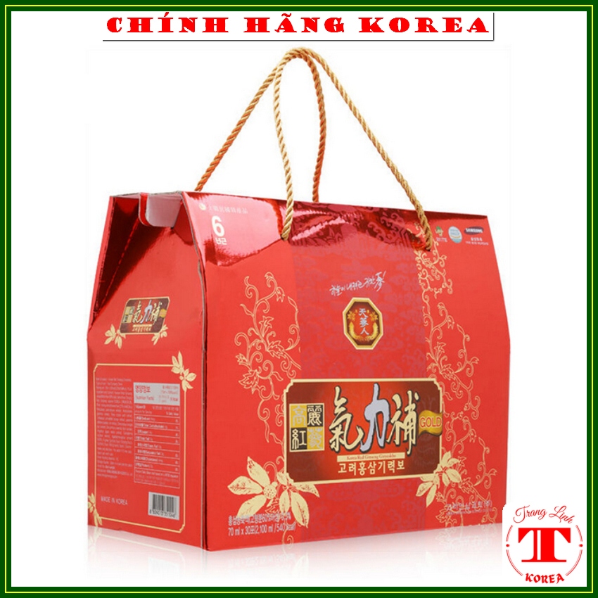 Nước hồng sâm 6 năm Korean red ginseng drink hàn quốc, hộp 30 gói x 70ml