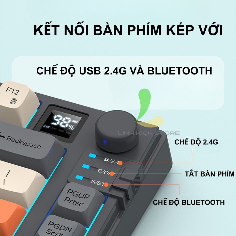 Bộ Bàn Phím Giả Cơ HOSAN XUNFOX K920 Kết Nối Kép, Nút Điều Chỉnh Âm Lượng Thuận Tiện | BigBuy360 - bigbuy360.vn