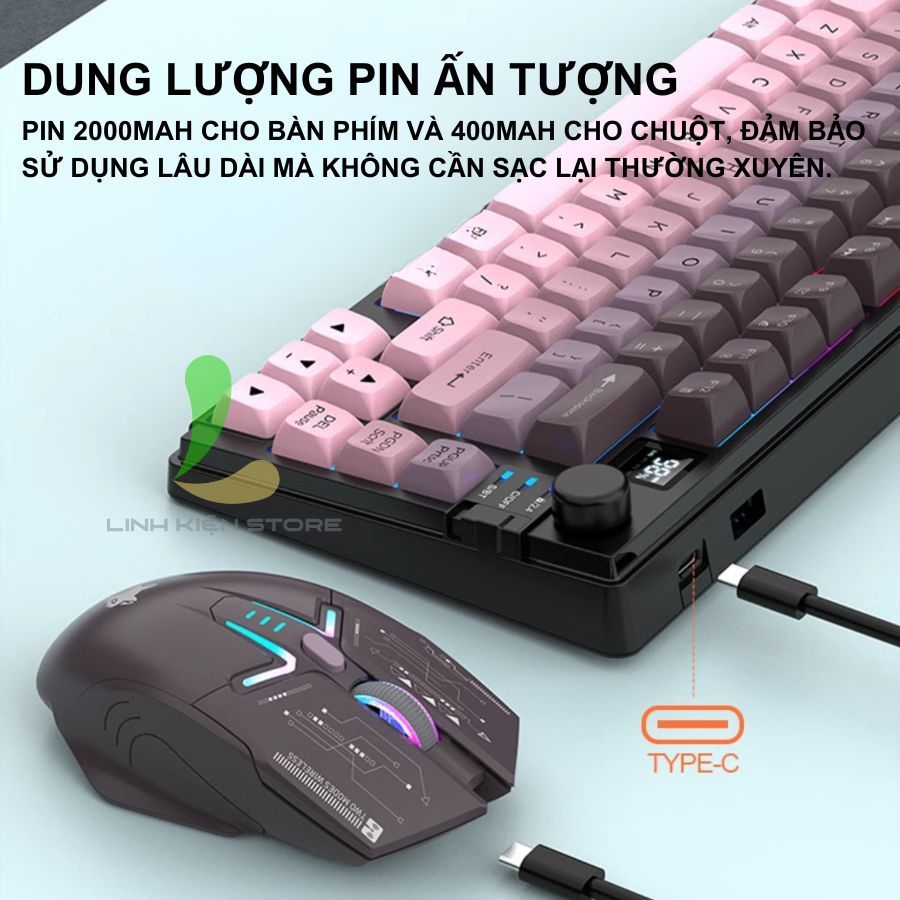 Bộ Bàn Phím Giả Cơ HOSAN XUNFOX K920 Kết Nối Kép, Nút Điều Chỉnh Âm Lượng Thuận Tiện | BigBuy360 - bigbuy360.vn