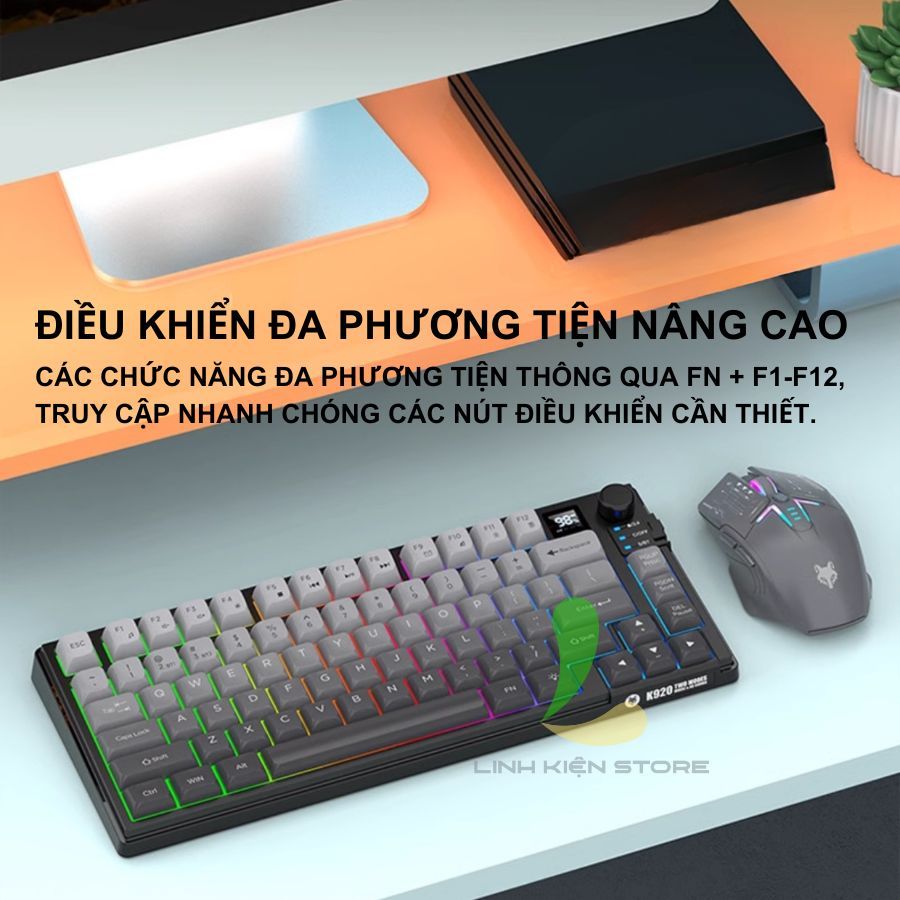 Bộ Bàn Phím Giả Cơ HOSAN XUNFOX K920 Kết Nối Kép, Nút Điều Chỉnh Âm Lượng Thuận Tiện | BigBuy360 - bigbuy360.vn
