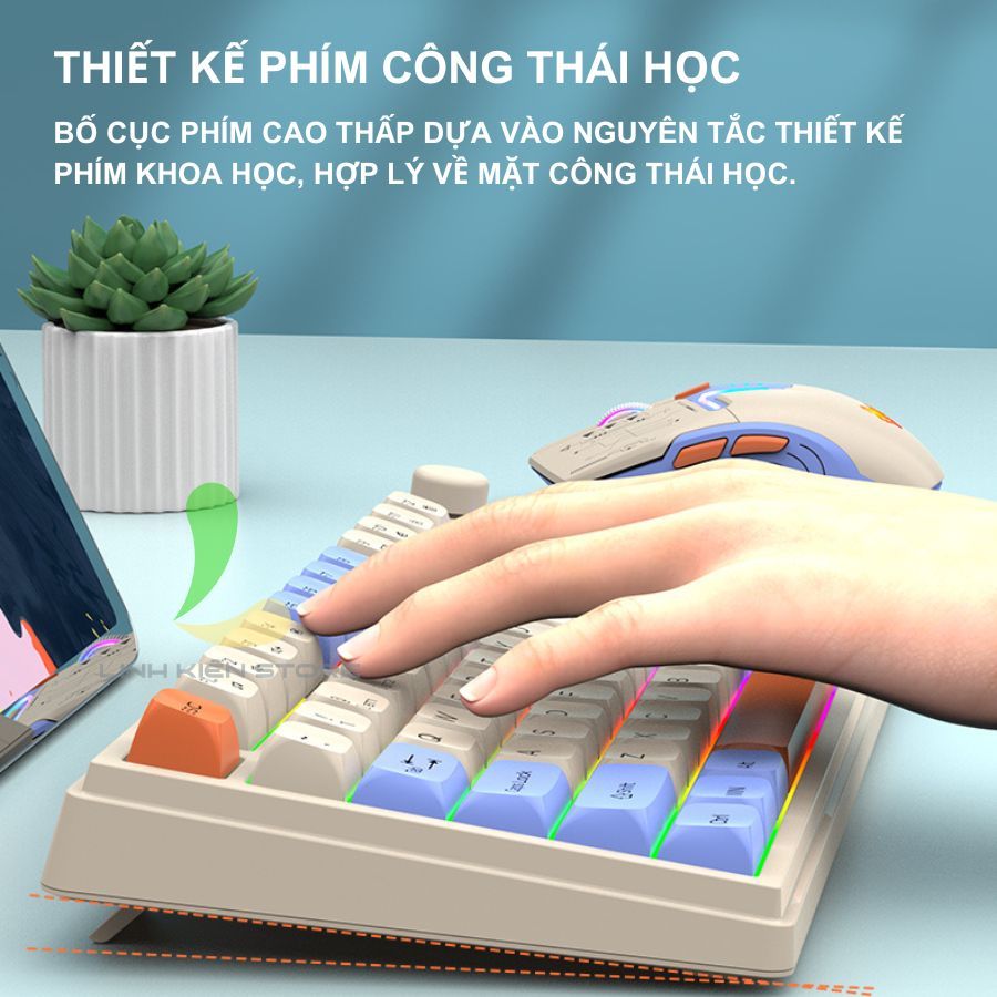 Bộ Bàn Phím Giả Cơ HOSAN XUNFOX K920 Kết Nối Kép, Nút Điều Chỉnh Âm Lượng Thuận Tiện | BigBuy360 - bigbuy360.vn