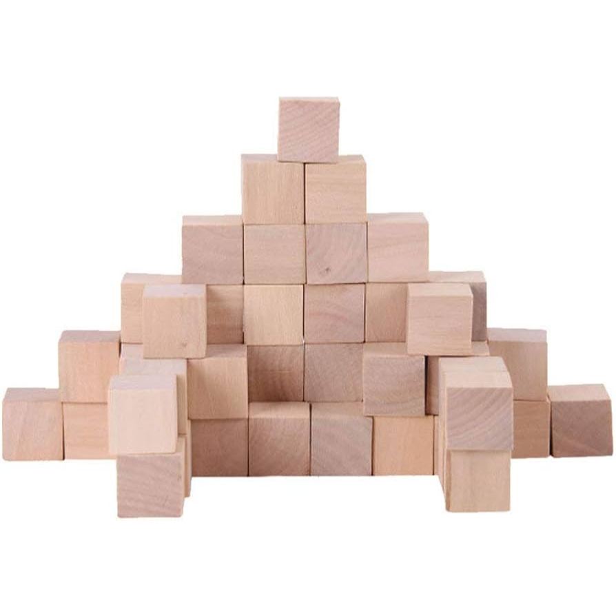 10 Khối vuông 2cm, 3cm, 4cm, 5cm, khối vuông xếp chồng và làm đồ thủ công DIY, đồ chơi gỗ xây dựng, 