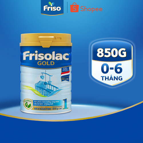 Sữa Bột Frisolac Gold 1 850G cho bé từ 0-6 tháng tuổi