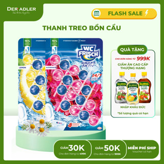 [Nội địa Đức] Thanh treo bồn cầu WC FRISCH tẩy cặn, khử khuẩn, cho màu nước xanh trong, đủ trọn bộ mùi hương