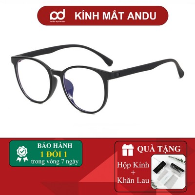 Gọng kính cận thời trang nam nữ ANDU dáng tròn nhựa dẻo thời trang chống tia UV - 8064