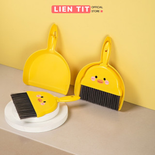 Bộ Hót Rác Kèm Chổi Quét Mini Vịt Vàng Vệ Sinh Bàn Ăn, Sofa, Giường Chiếu