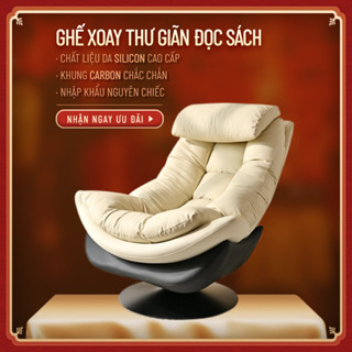 Ghế xoay 360° bọc da Silicon cao cấp – Ghế Sofa đơn thư giãn, phong cách Italia, bền và sang trọng
