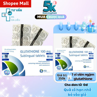 Viên Ngậm Trắng Da Dưới Lưỡi Glutathione 100mg Nhập Khẩu Italy (Hộp 30 viên)