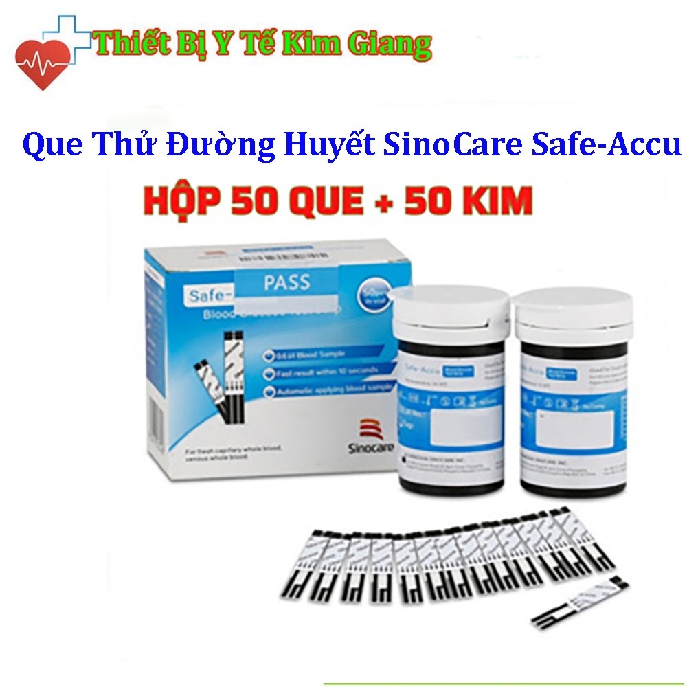 Que Thử Đường Huyết SinoCare Safe-Accu Hộp 50 Que