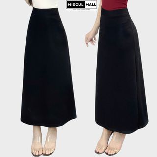  Chân Váy A Dáng Dài Cạp Thun Có Xẻ Sau Chất Umi Mềm Mại BigSize Váy A Dáng Dài Tôn Dáng Misoul Mall 409 