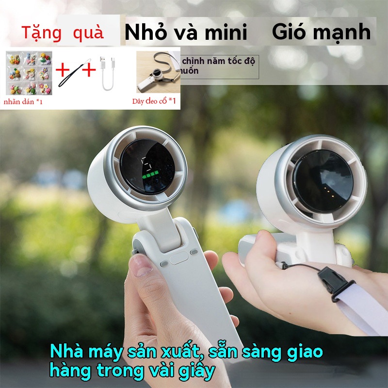4000mah Quạt Cầm Tay Mini DELADEP, Quạt Tích Điện Gấp Gọn, 5 Tốc Độ, Xoay Linh Hoạt 90 Độ