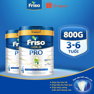 [Nhập khẩu Hà Lan] Combo 2 Lon Sữa Bột Friso Gold Pro 4 800g (Cho Trẻ Từ 3-6 tuổi)