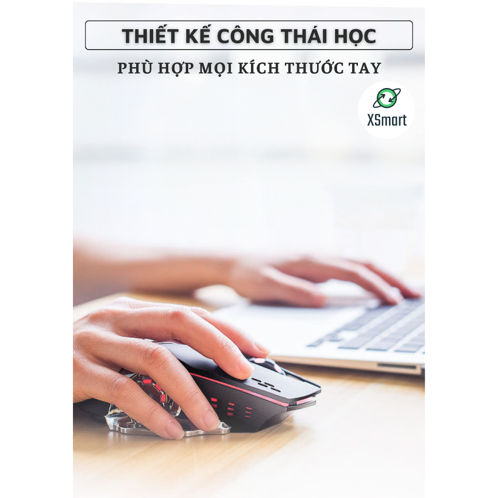 Chuột Không Dây Gaming Wolf X8 LED 7 Màu RGB, Pin Có Thể Sạc Dùng Cực Lâu, Chuột Chơi Game Không Dây | BigBuy360 - bigbuy360.vn