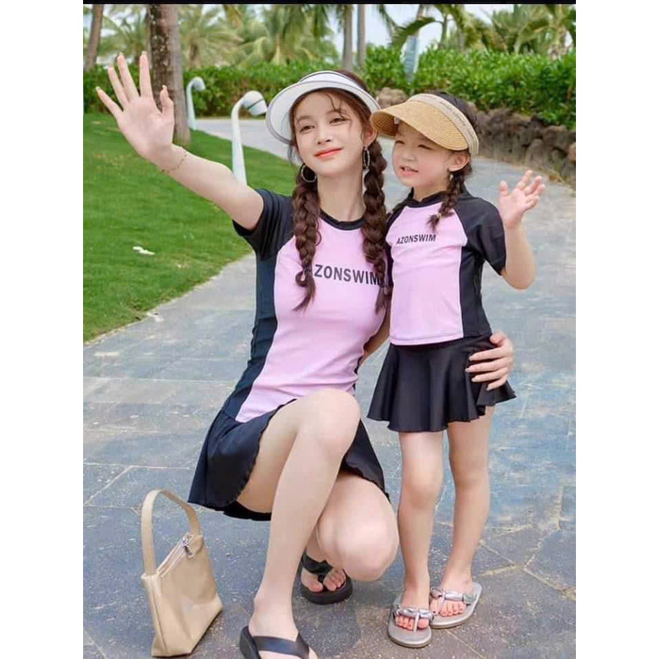 Ms 087 Bikini nữ đồ bơi cặp MẸ & BÉ 2 mảnh phối váy kín đáo dễ thương [ 10-65kg ] HÀ BIKINI | BigBuy360 - bigbuy360.vn