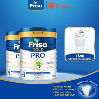 [Tặng Cốc Giữ Nhiệt 500ml] Combo 2 Lon Sữa Bột Friso Gold Pro 4 800g (Cho Trẻ Từ 3-6 tuổi)