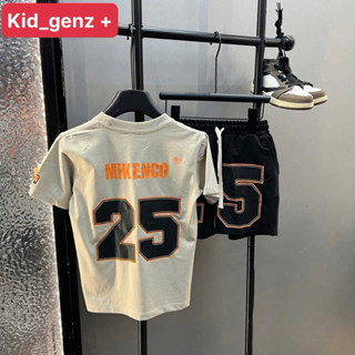 Bộ áo thun quần short mikenco 25 cho bé trai  , set áo phông quần cộc trẻ em unisex , Kid genz