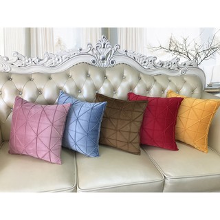 Gối vuông tựa sofa nỉ nhung mềm mại họa tiết ziczac 45cmx45cm, vỏ bọc gốc tựa lưng trang trí decor nhà hàng khách sạn