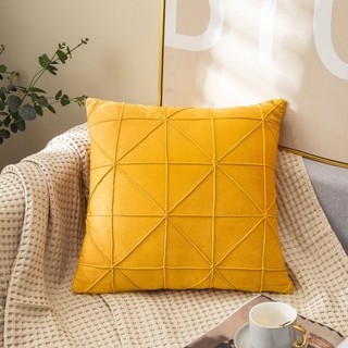 Gối vuông tựa sofa nỉ nhung mềm mại họa tiết ziczac 45cmx45cm, vỏ bọc gốc tựa lưng trang trí decor nhà hàng khách sạn