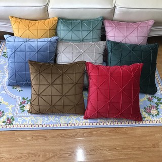 Gối vuông tựa sofa nỉ nhung mềm mại họa tiết ziczac 45cmx45cm, vỏ bọc gốc tựa lưng trang trí decor nhà hàng khách sạn