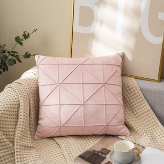 Gối vuông tựa sofa nỉ nhung mềm mại họa tiết ziczac 45cmx45cm, vỏ bọc gốc tựa lưng trang trí decor nhà hàng khách sạn