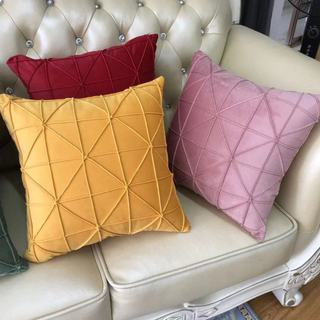 Gối vuông tựa sofa nỉ nhung mềm mại họa tiết ziczac 45cmx45cm, vỏ bọc gốc tựa lưng trang trí decor nhà hàng khách sạn