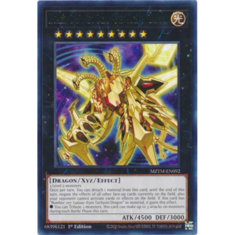 thẻ bài yugioh chính hãng Number C107: Neo Galaxy-Eyes Tachyon Dragon - MZTM-EN092 - Rare 1st Editio