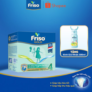 [Tặng Bình Giữ Nhiệt 500ml] Sữa Bột Friso Gold 4 Hộp Giấy 2kg