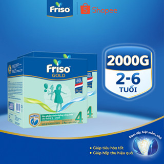 Bộ 2 Hộp Sữa Bột Friso Gold 4 Hộp Giấy 2kgx2