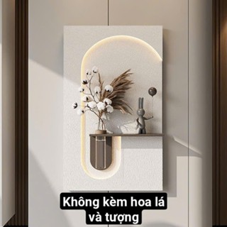 (HÀNG LOẠI 1) Tranh treo tường cắm hoa mẫu mới nhất có đèn decor nhà đẹp, trang trí phòng khách, quán cafe sang trọng