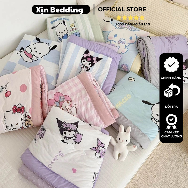 Chăn Cho Bé Kích Thước 1mx1m5 Chất Liệu Vải Thun Lạnh Chần Bông Tơ Mềm Mại, Một Mặt Hạt Matxa Đắp Siêu Thích