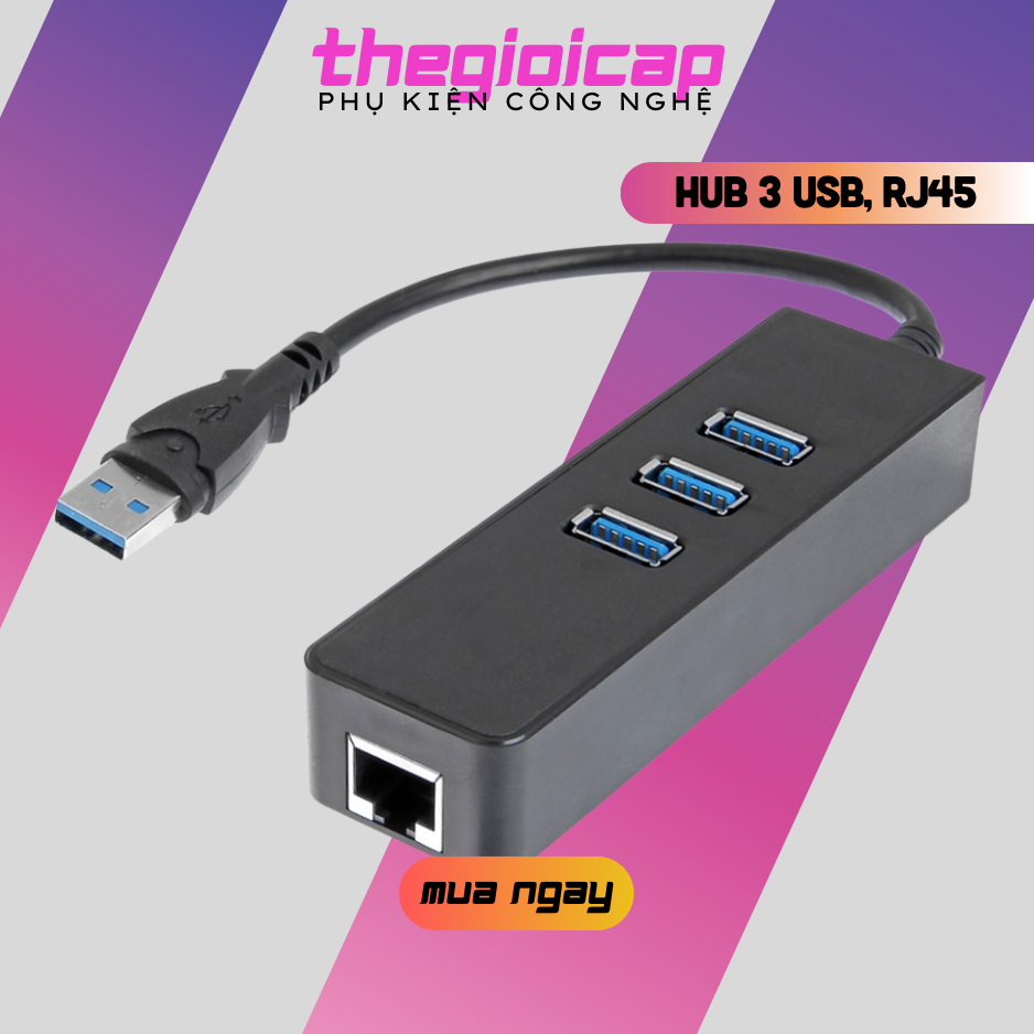 Bộ chia 3 cổng Usb 3.0 + 1 cổng Lan - Hub Usb 3.0 + Lan