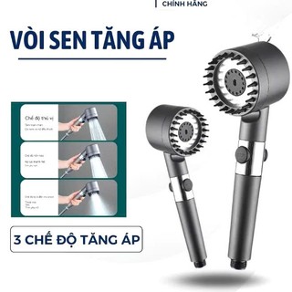 Vòi sen tăng áp 3 chế độ có lõi lọc tiết kiệm nước tích hợp bàn chải massage tặng kèm dây