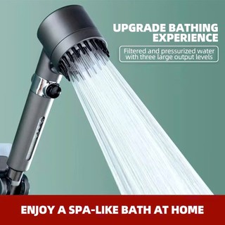 Vòi sen tăng áp 3 chế độ có lõi lọc tiết kiệm nước tích hợp bàn chải massage tặng kèm dây
