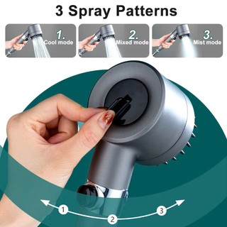 Vòi sen tăng áp 3 chế độ có lõi lọc tiết kiệm nước tích hợp bàn chải massage tặng kèm dây