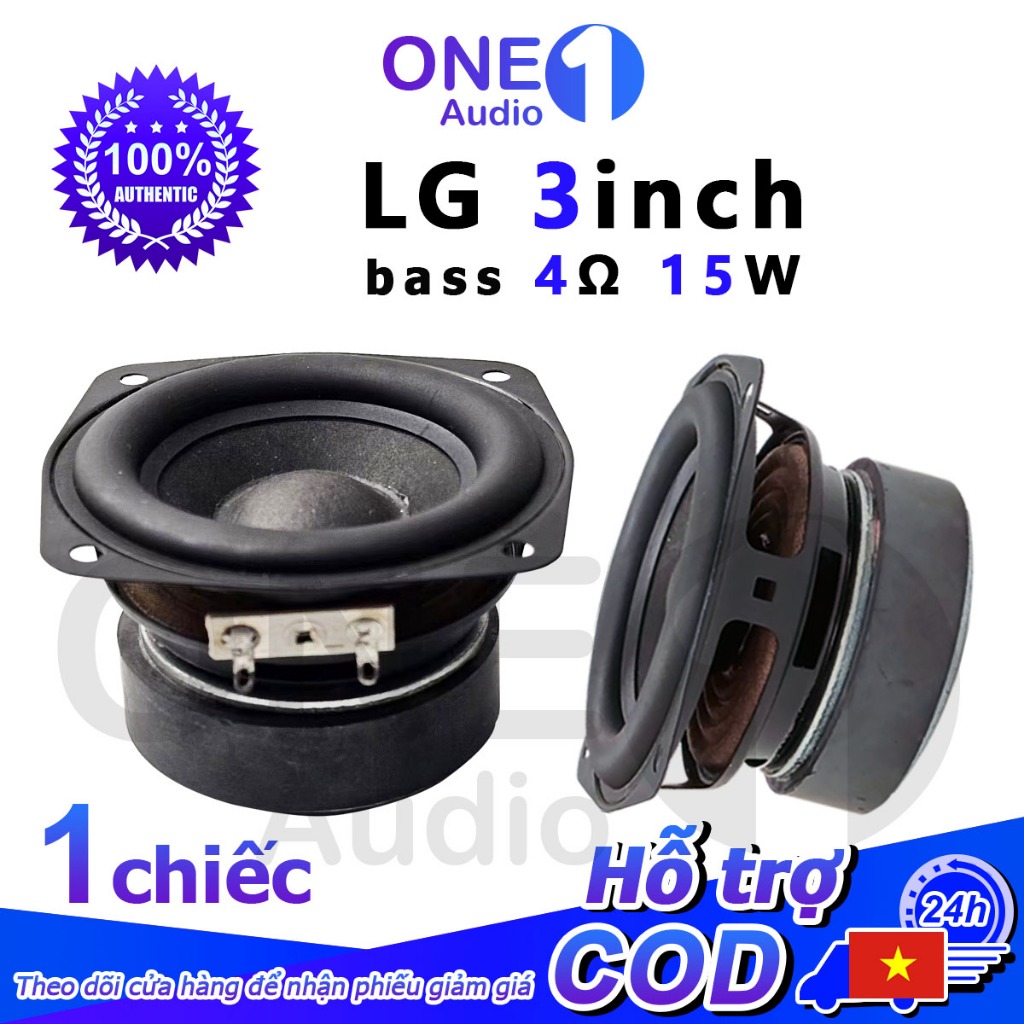 OneAudio Loa siêu bass LG 3 inch 4ohm 15W  Siêu bass phù hợp làm loa xách tay từ âm trầm mạnh mẽ, lo