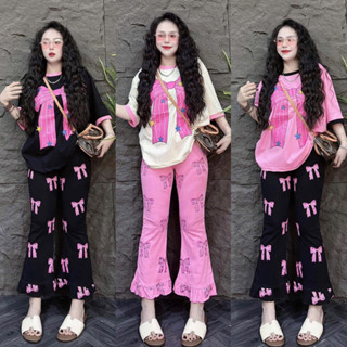  HCM_Có ship hỏa tốc -Sét đồ nữ ,đồ bộ áo from rộng in 3D quần loe bèo chất thun gân tăm _3 Màu y hình _ Sen Boutique 