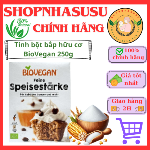Tinh bột bắp hữu cơ BioVegan 250g