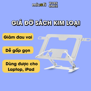  Giá Đỡ Sách Micofi Laptop iPad Máy Tính Điện Thoại Tablet Kệ Đọc Sách Để Bàn Kim Loại Gấp Gọn Tản Nhiệt Giảm Đau Vai Cổ 