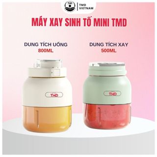 Máy Xay Sinh Tố Mini TMD - Say Cầm Tay 10 Lưỡi, Sạc USB Tiện Lợi, Tặng Kèm Ống Hút, Dây Đeo