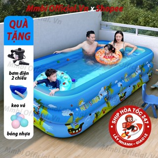 Bể bơi phao bơm hơi 3 tầng cho bé cao cấp – Siêu dày, bền đẹp, an toàn cho bé, giữ hơi lâu, rộng rãi