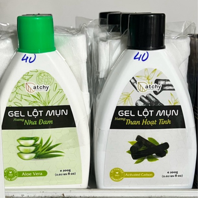 Gel lột mụn nha đam, gel lột mụn than hoạt tính Catchy 200g - Tặng kèm nạ giấy lột mụn