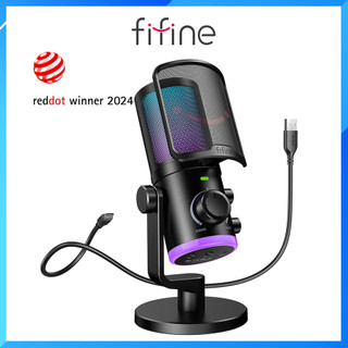  FIFINE AM6 - Mic Thu Âm Gaming Đổi Màu RGB Cổng USB - Hàng Chính Hãng   BH 12 Tháng 