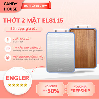  Thớt 2 Mặt Engler EL8115 Kháng Khuẩn Cao Cấp Mặt Trước Gỗ Mun Mặt Sau Inox 304 Tay Cầm Inox Chống Gỉ 