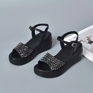  Dép Sandal Nữ Đế Xuồng AG00017,Chất Da Cao Cấp Đế PU Siêu Nhẹ Siêu Êm Tăng Chiều Cao 7cm 