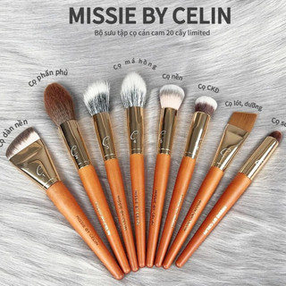  {Bộ Cam-Miss By Celin }Bộ cọ Celin 20 Cây cán cam kèm bao ví xinh lông Thú mịn Đẹp sử dụng trong makeup 